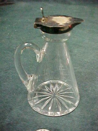 Hukin & Heath Birmingham Sterling Silver Glass Whisky Jug Noggin 1921 Hallmarked