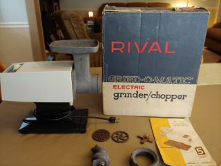 Vintage Rival Grind - O - Matic Electric Meat Grinder/chopper (model 2100)
