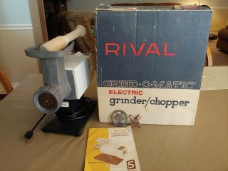 Vintage Rival Grind - O - Matic Electric Meat Grinder/Chopper (Model 2100) 2