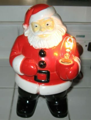 Vintage 1950 ' s Christmas Santa Claus Royal Electric Light Hard Plastic Figure 7 