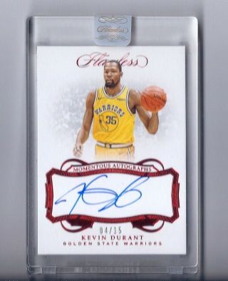 2018/19 Flawless Basketball Kevin Durant Ruby Auto 4/15 Nba Champ Rare