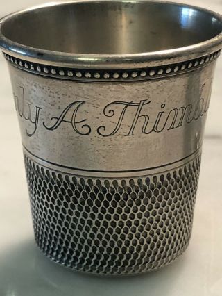 Vintage Sterling Silver “just A Thimble Full” Shot Glass