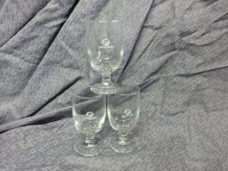 3 Vintage Frontier Airlines First Class Wine Glasses Champagne