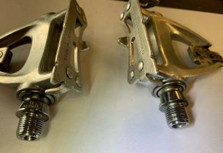 Bike Bicycle Vintage Brev Campagnolo Pair Pedals 1980s 9\16x20 Silver Italy