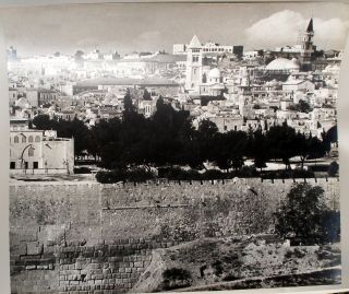 Old Jerusalem Antique City Large Photograph Mid 20th Century