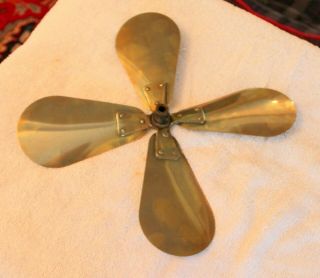 Vintage Westinghouse 12 " Brass Fan - Blade 5/16 " Shaft For Tabletop Fan