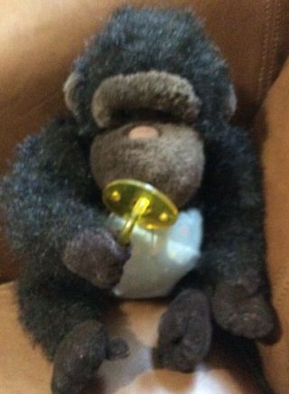 Vintage Plush Creations Baby Gorilla Monkey W/ Pacifier Stuff Animal Toy Stars