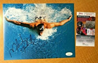 Michael Phelps Signed 8x10 Usa Olympic Swimming Photo Jsa Auto Gold Medal
