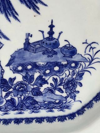 Big Antique Chinese Porcelain Blue White Plate 18th Century 2