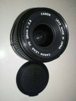 Vintage Canon Lens Fd 28mm 1:2.  8
