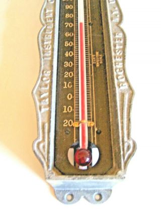 Vintage Tycos Taylor Instruments Co.  Heavy Casted Metal Thermometer 2
