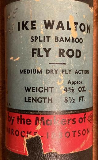 Vintage Horrocks - Ibbotson 8 1/2 Ft Fly Rod Ike Walton Bamboo 3 Piece W/spare Tip