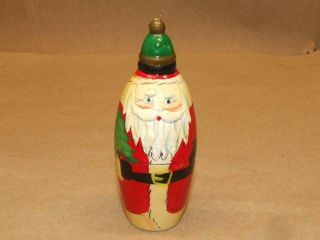 3 Vtg Wooden Hand Painted Wood Santa Claus Christmas Nesting Dolls 1.  75 " To 4 "