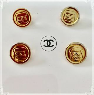 2 - Authentic Vintage Chanel Buttons Gold Flap Bag