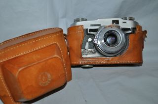Vintage Graflex Graphic 35 Film Camera F/3.  5 50mm Lens W/ Leather Case