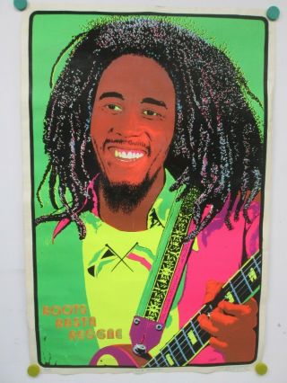 Vintage 1981 Bob Marley Blacklight Poster 956 Funky Enterprises 35x23 Reggae