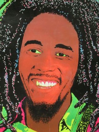Vintage 1981 Bob Marley Blacklight Poster 956 Funky Enterprises 35x23 Reggae 2