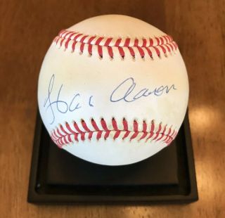 Hank Aaron Signed Autographed Official National League Baseball Psa