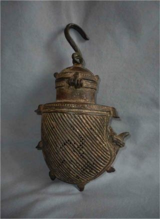 Antique India Top High Aged Large Massive Tribal Bronze Betel Container