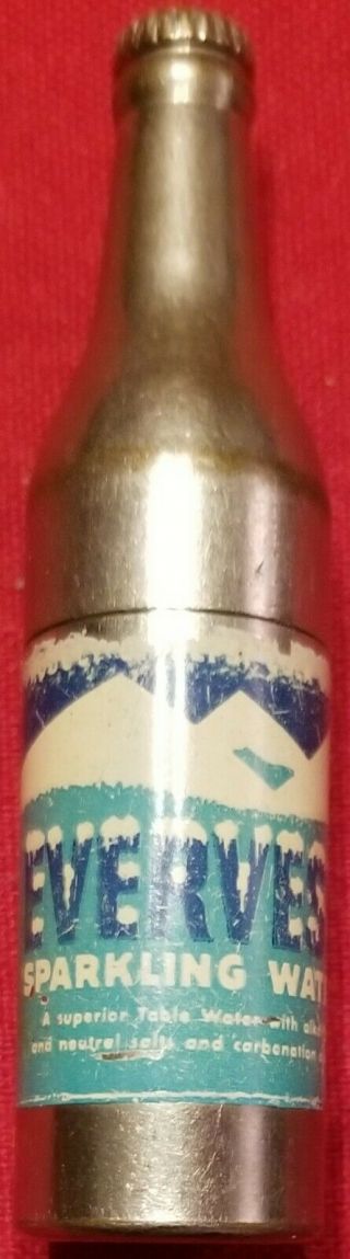Vintage Kem Co.  Novelty Cigarette Lighter - Evervess Sparkling Water - Made in U.  S. 3
