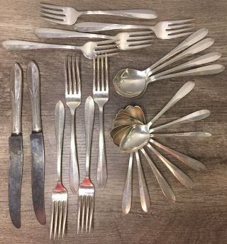 22 Piece — National Sterling Silver “overture” Flatware Set / Replacement 23.  5oz