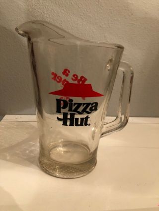 Vintage 80s Pizza Hut Dr.  Pepper Glass Soda Pitcher Be A Pepper
