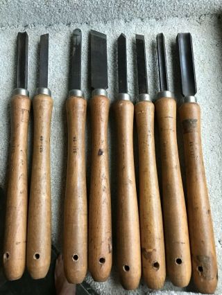 Vintage Set Of 8 Rockwell Lathe Turning Tools 14 Long