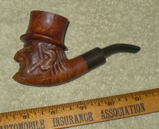 Vintage Wally Frank Ltd Estate Pipe / Old Man With Hat Figurine / Italy