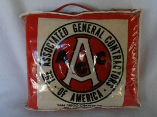 Vtg 1984 The Associated General Contractors Of America Wool Blanket In Case
