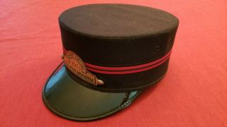 Vintage Train Conductor ' s Hat With Badge From Orange Empire Railway Museum 2