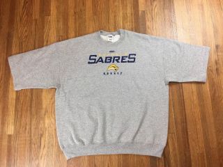 Vintage Buffalo Sabres Mens Sweatshirt Sz 2xl Nhl Hockey Warmup S/s Sweater Gym
