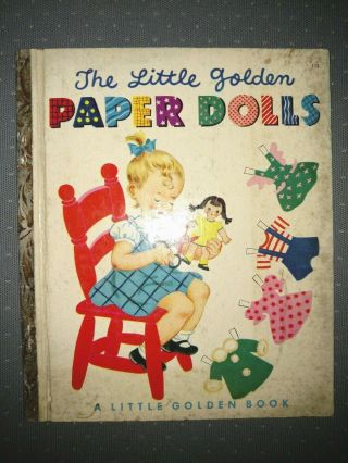 Vintage Little Golden Book - Paper Dolls 1951 Cut Clothes
