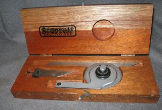 Vintage Ls Starrett Universal Bevel Protractor C359 Wood Case