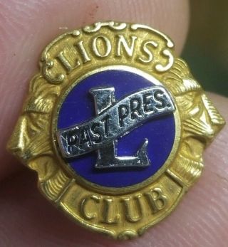 Vintage Sterling Silver & 10k Gold Filled ‘lions Club’ Past President Pin