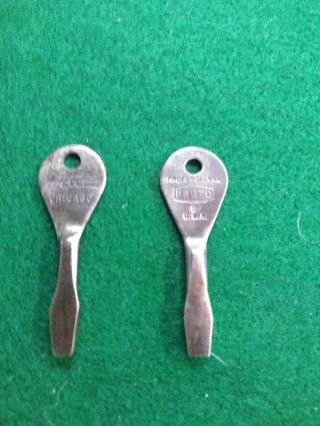 2 Vintage Proto And Fleet Advertising Keychain Screwdriver Key