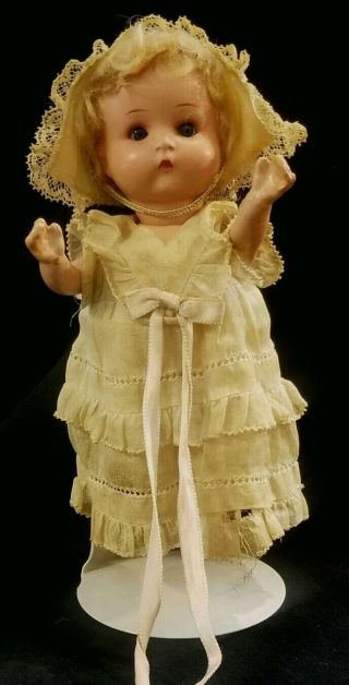 Vintage Articulating German Doll With Clothes And Open/closing Eyes 7 "