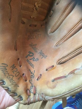 Vintage Willie Mays Macgregor 10 " Baseball Glove Pro Mitt Youth M20t Left Hand