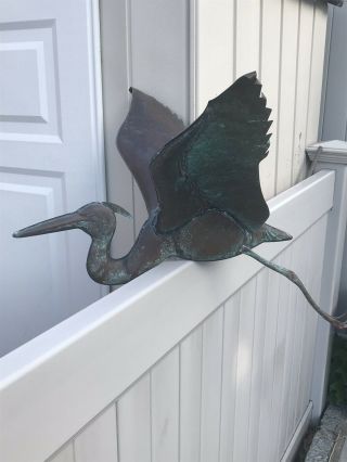 Antique Copper Weathervane 30 " Large Vintage Bird 25 " Wing Span