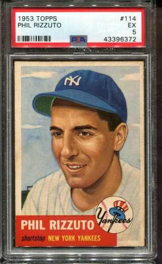 1953 Topps 114 Phil Rizzuto Psa 5 Short Print Hof York Yankees
