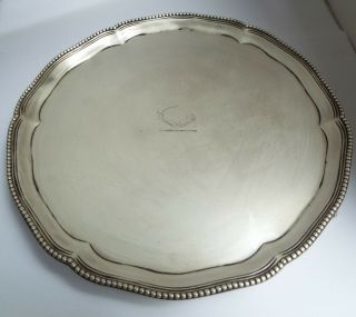 Early Heavy English Antique Georgian 1782 Sterling Silver Salver Tray