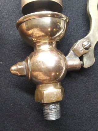 Large Antique Brass Steam Engine Whistle ship boat naval loud 2