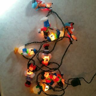 Vintage Disney Mickey Mouse & Friends 10 Pc.  Christmas Light Characters 1 Strand