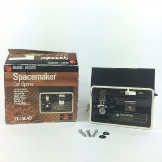 Vintage Black & Decker Spacemaker Can Opener Model Ec60cad Under Cabinet Mount