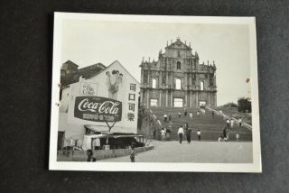 K) Vintage Macau Coca Facade Of The Ruin Of St Paul Church Real Photo