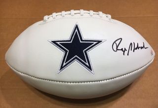 Roger Staubach Dallas Cowboys Hand Signed Football