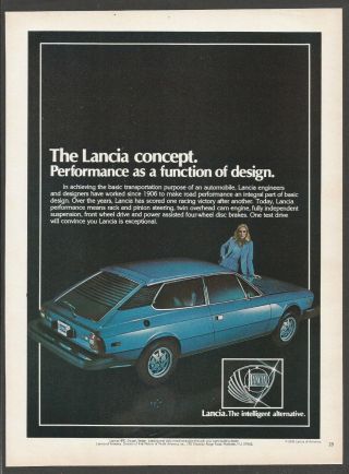 Lancia Classic Italian Automobiles - 1978 Vintage Automotive Print Ad