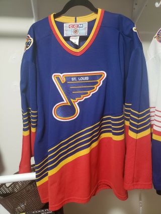 Vintage 1990’s St.  Louis Blues Ccm Nhl Hockey Jersey Adult Size Xl