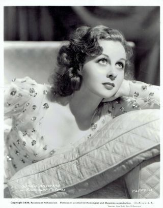 1939 Vintage Photo Actress Susan Hayward Poses For Profile Publicity Portrait