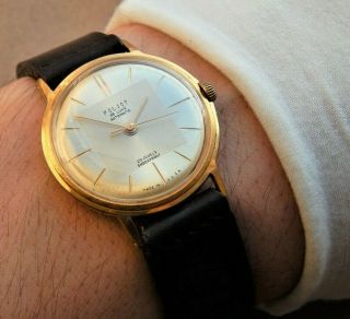 Russian Poljot De Luxe Automatic Watch 29 J Vintage Soviet Gold Plated Serviced