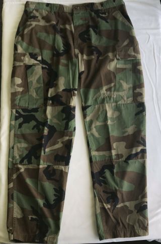 Vintage Usaf Woodland Camouflage Military Cargo Pants 36” Waist X 32” Length